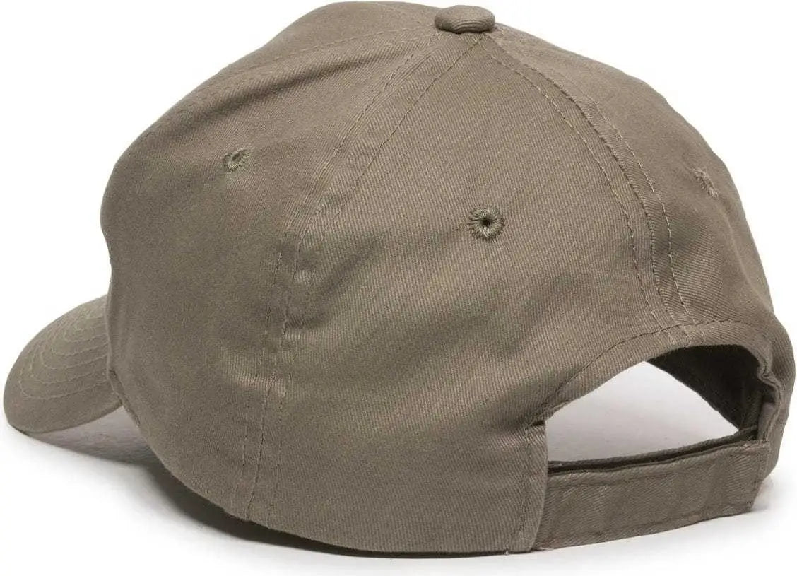 OC Sports BCT-600 Pro Style Cotton Twill Cap - Khaki - Khaki / 6 7/8’’ - 7 1/2’’