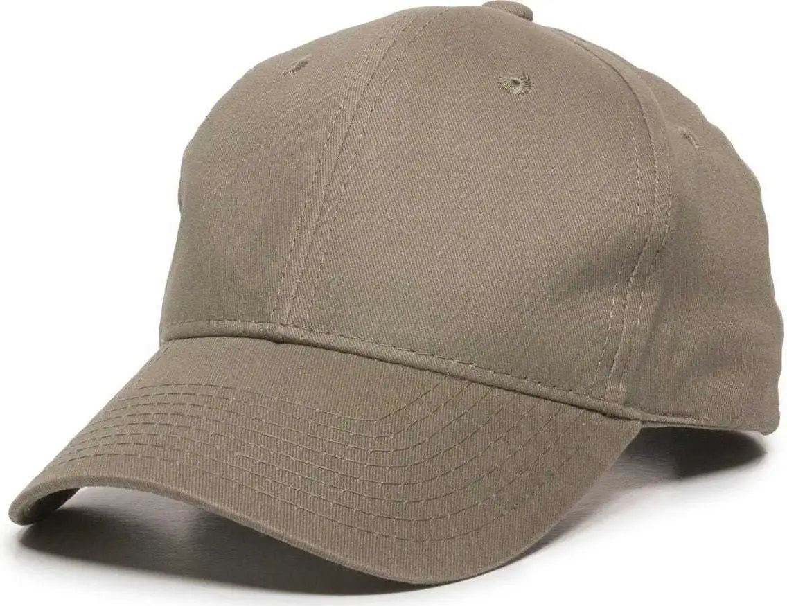 OC Sports BCT-600 Pro Style Cotton Twill Cap - Khaki - Khaki / 6 7/8’’ - 7 1/2’’