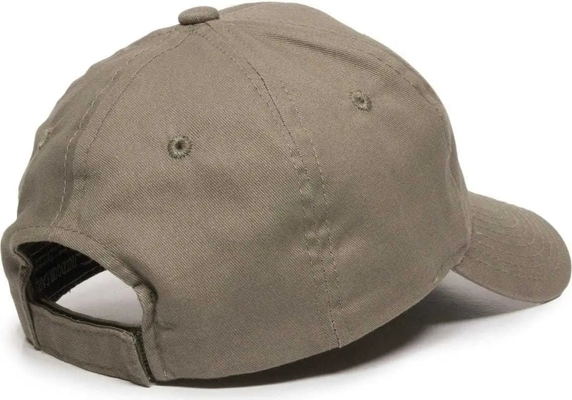OC Sports BCT-600 Pro Style Cotton Twill Cap - Khaki - Khaki / 6 7/8’’ - 7 1/2’’