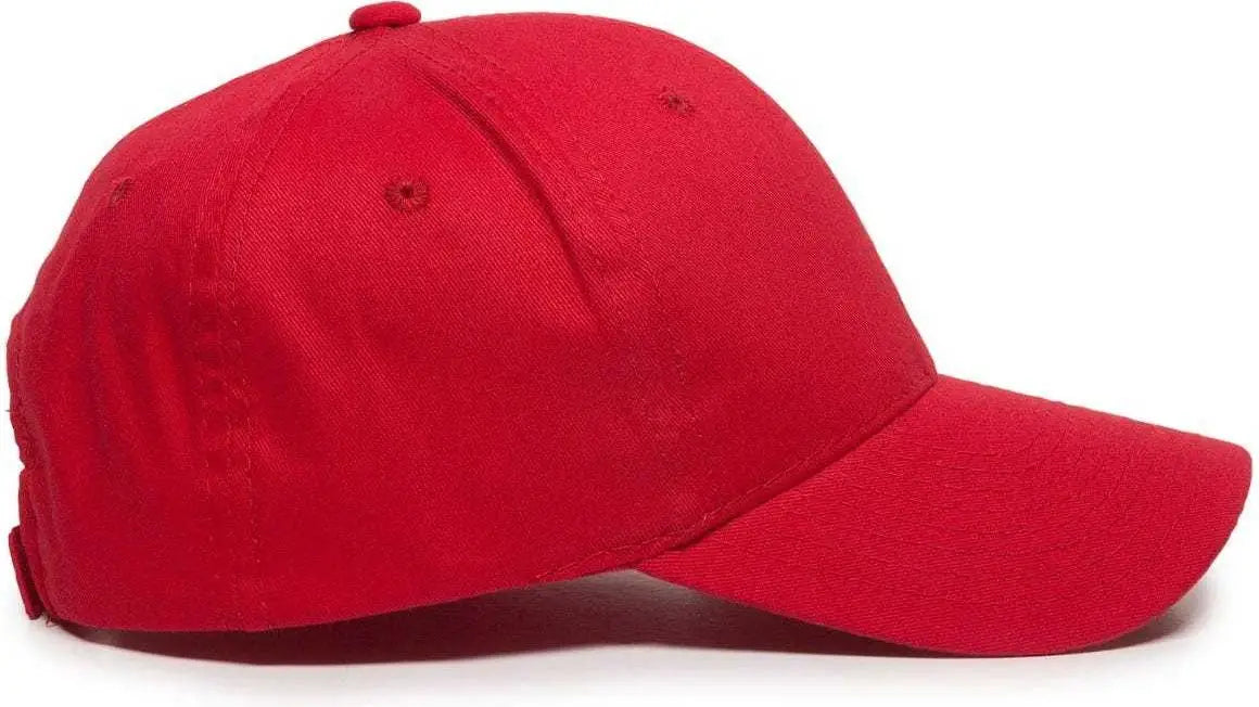 OC Sports BCT-600 Pro Style Cotton Twill - Red - Red / 6 7/8’’ - 7 1/2’’