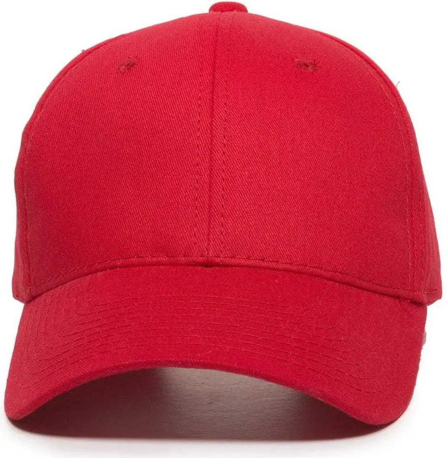 OC Sports BCT-600 Pro Style Cotton Twill - Red - Red / 6 7/8’’ - 7 1/2’’