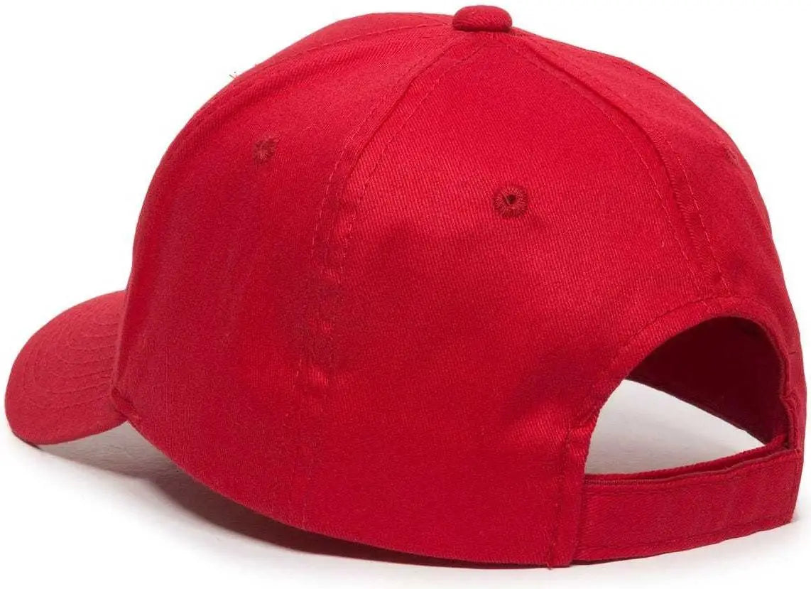 OC Sports BCT-600 Pro Style Cotton Twill - Red - Red / 6 7/8’’ - 7 1/2’’