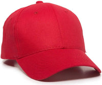 OC Sports BCT-600 Pro Style Cotton Twill - Red - Red / 6 7/8’’ - 7 1/2’’