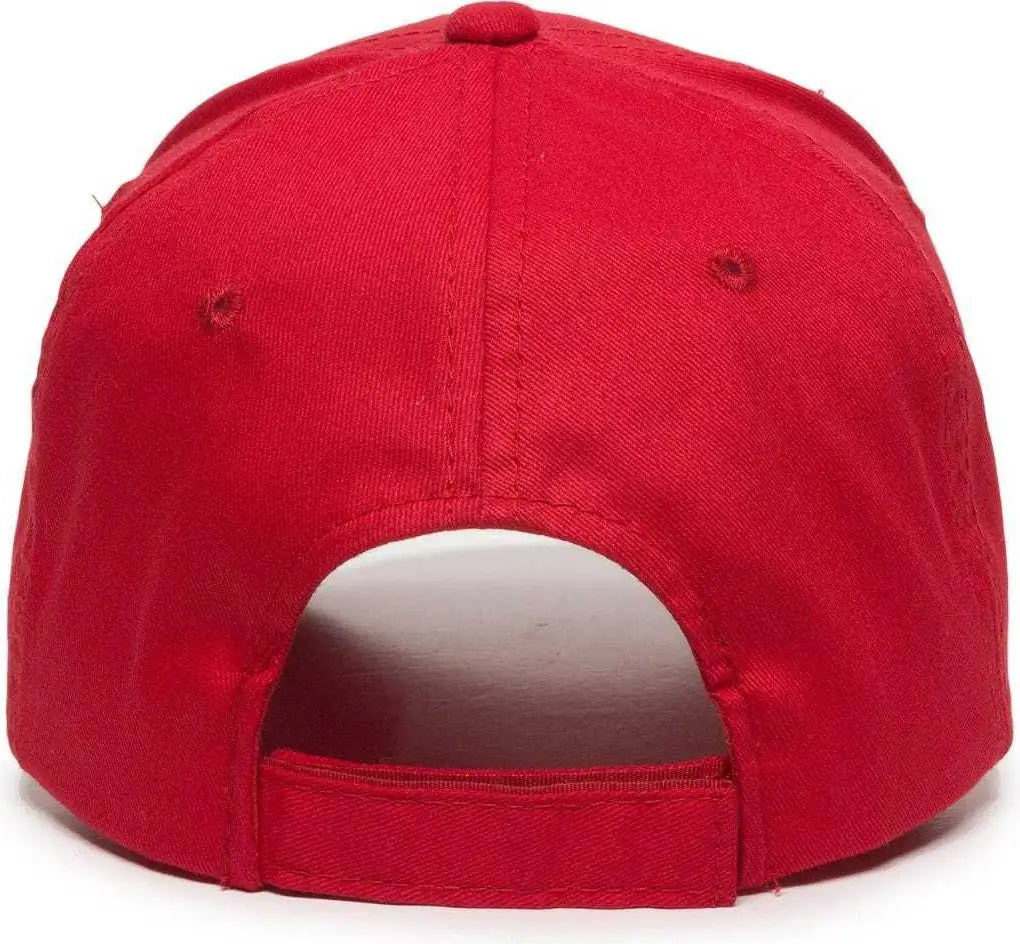 OC Sports BCT-600 Pro Style Cotton Twill - Red - Red / 6 7/8’’ - 7 1/2’’