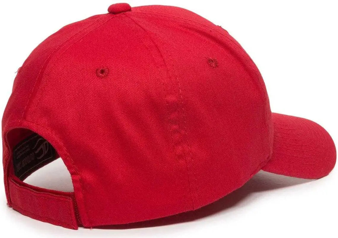 OC Sports BCT-600 Pro Style Cotton Twill - Red - Red / 6 7/8’’ - 7 1/2’’