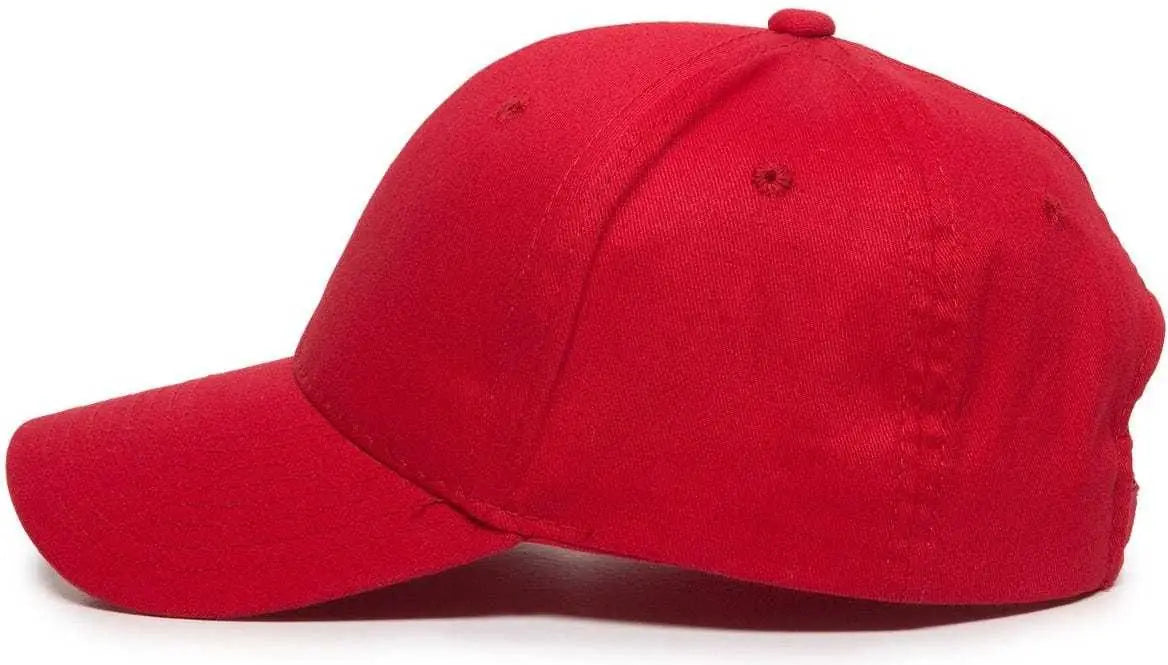 OC Sports BCT-600 Pro Style Cotton Twill - Red - Red / 6 7/8’’ - 7 1/2’’