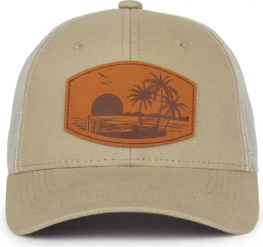 OC Sports BEACH01 Oasis Patch Cap - Khaki Putty - Khaki Light Gray / 6 7/8’’ - 7 1/2’’