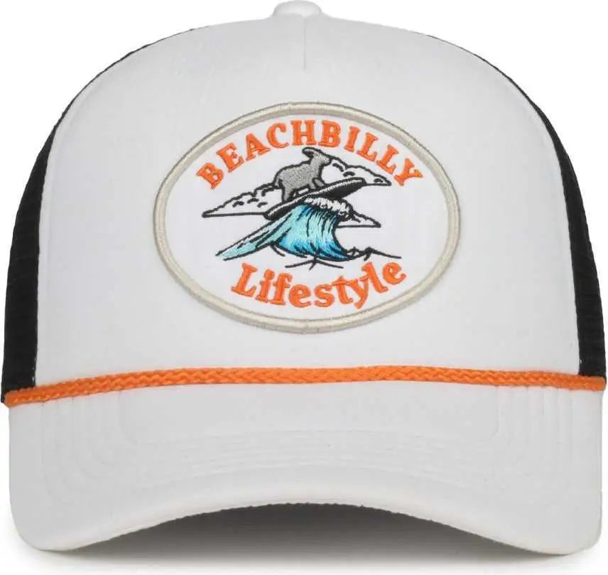 OC Sports BEACHBILLY3 Beachbilly Caps - White Black - Black / OSFM