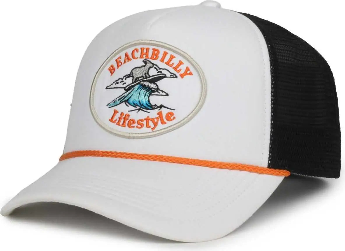 OC Sports BEACHBILLY3 Beachbilly Caps - White Black - Black / OSFM