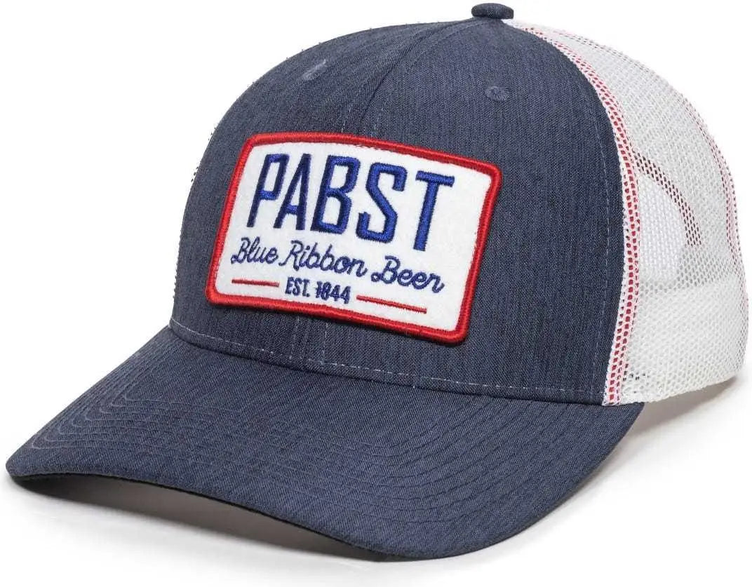 OC Sports BEER-026 Pabst Mesh Back Cap - Navy White - Navy White / 6 7/8’’ - 7 1/2’’