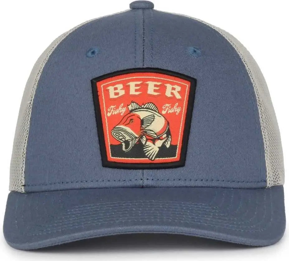 OC Sports BEER-030 Pabst Caps - Sea Blue Putty - Navy Light Gray / 6 7/8’’ - 7 1/2’’