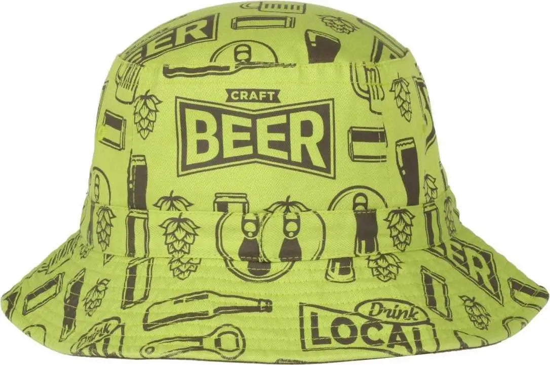 OC Sports BEER-031 Pabst Bucket Hat - Lime - Lime / 6 7/8’’ - 7 1/2’’
