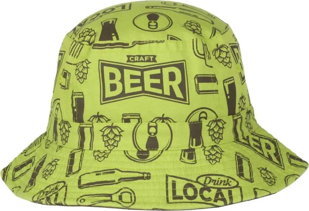 OC Sports BEER-031 Pabst Bucket Hat - Lime - Lime / 6 7/8’’ - 7 1/2’’