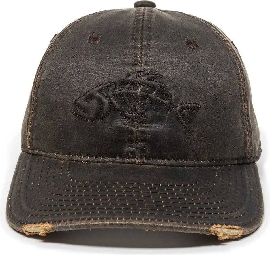 OC Sports BON-017 Fishing Adjustable Cap - Dark Brown - Brown / 6 7/8’’ - 7 1/2’’