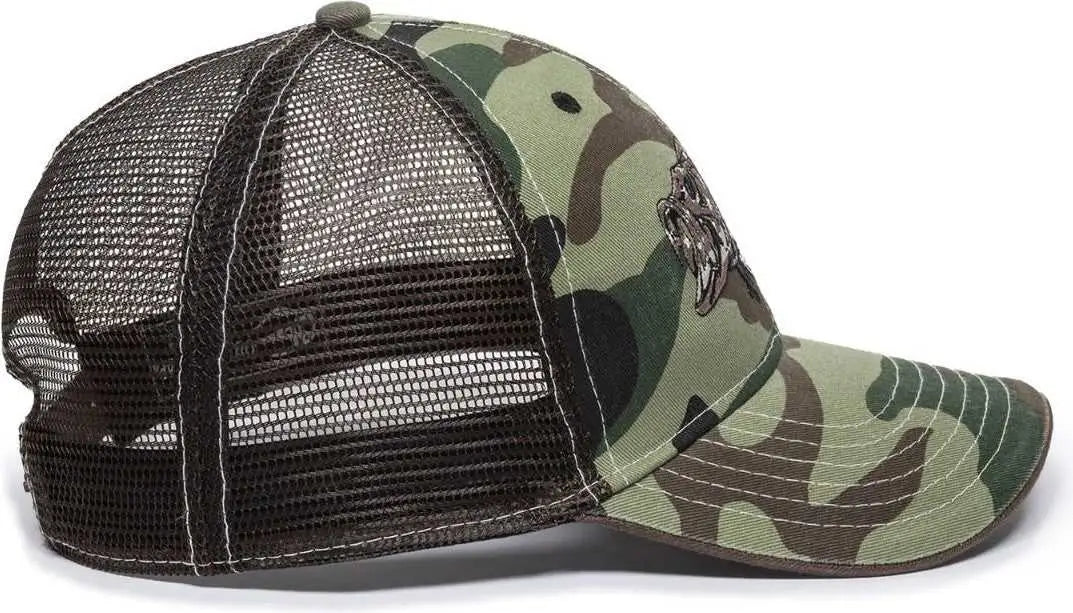 OC Sports BON-022 Fishing Adjustable Mesh Back Cap - Generic Camo Brown - Green Brown / 6 7/8’’ - 7 1/2’’