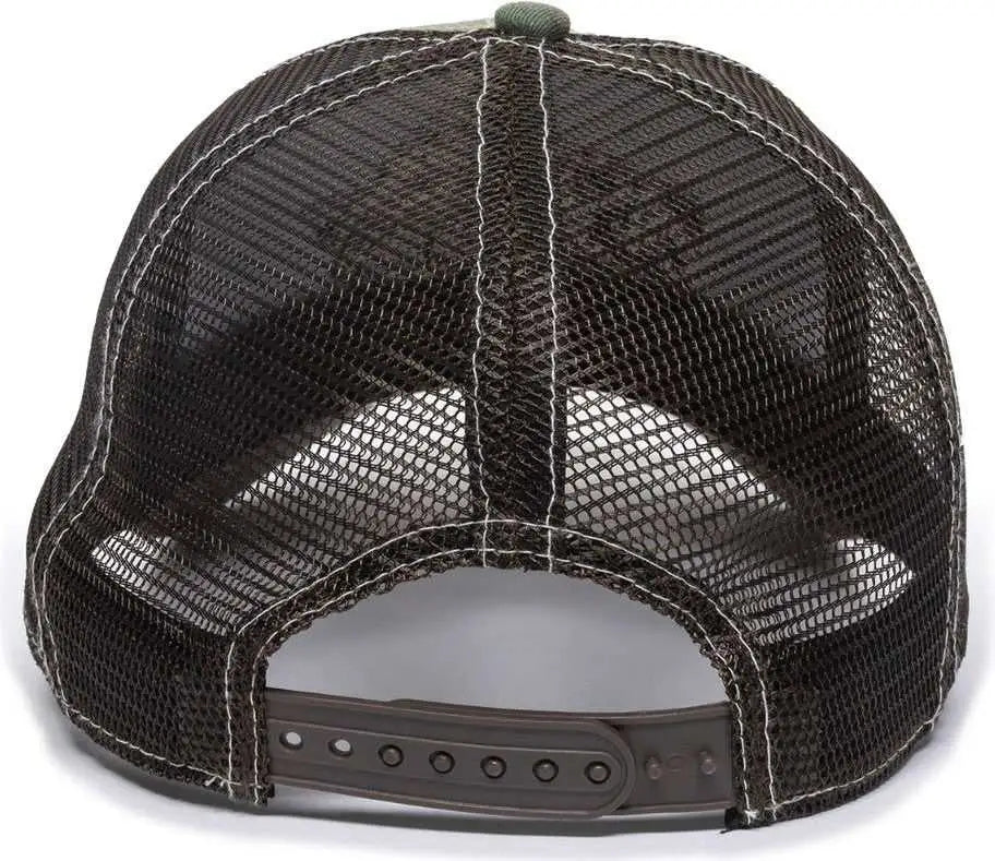 OC Sports BON-022 Fishing Adjustable Mesh Back Cap - Generic Camo Brown - Green Brown / 6 7/8’’ - 7 1/2’’