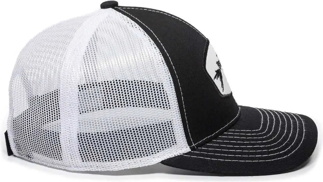 OC Sports BON-200 Bone Collection Mesh Back Cap - Black White - Black White / 6 7/8’’ - 7 1/2’’