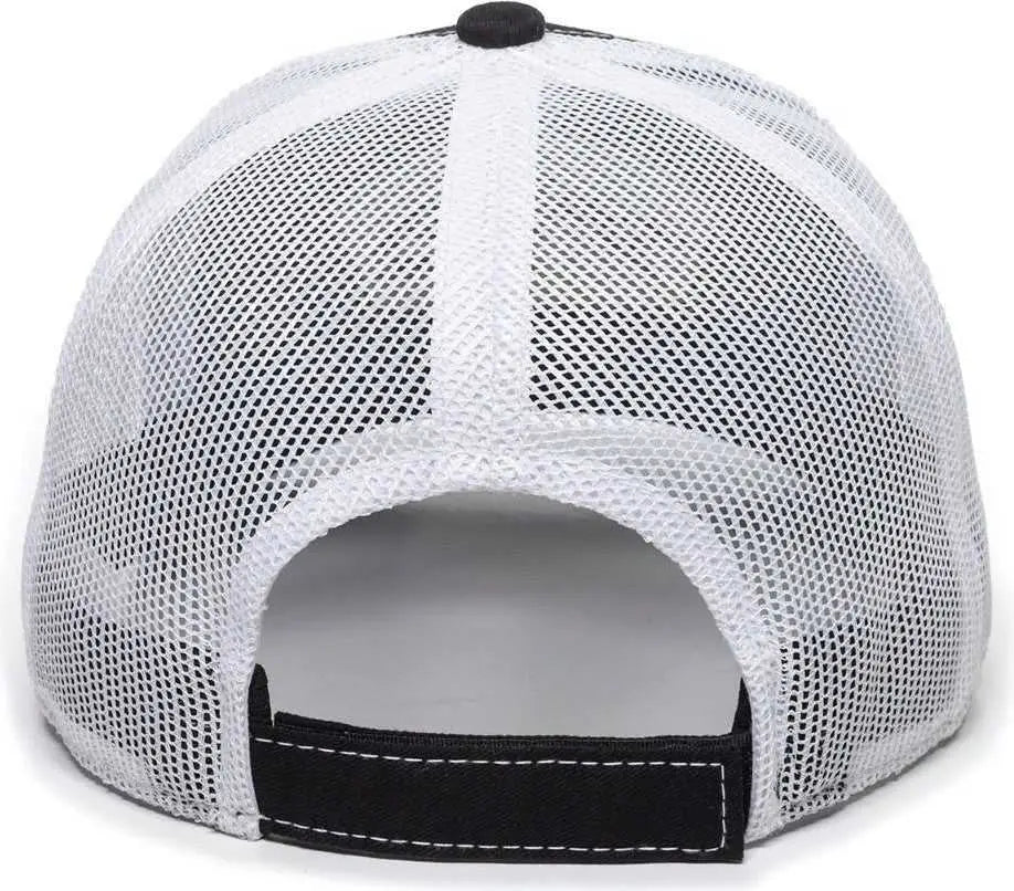 OC Sports BON-200 Bone Collection Mesh Back Cap - Black White - Black White / 6 7/8’’ - 7 1/2’’