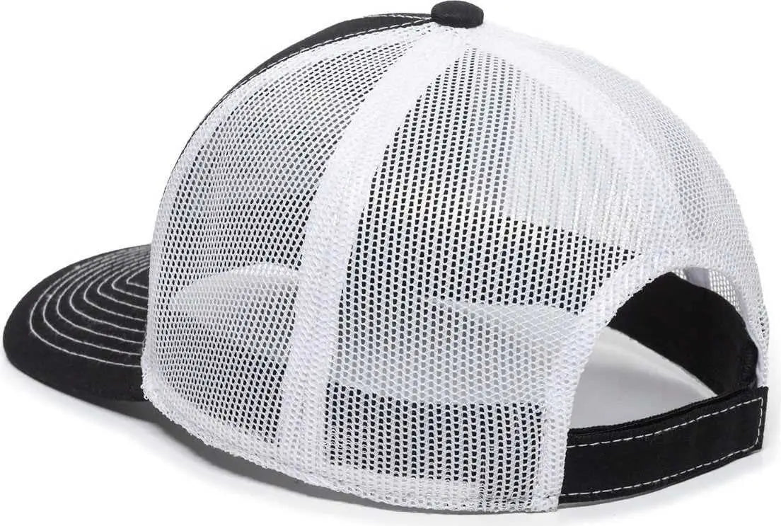 OC Sports BON-200 Bone Collection Mesh Back Cap - Black White - Black White / 6 7/8’’ - 7 1/2’’