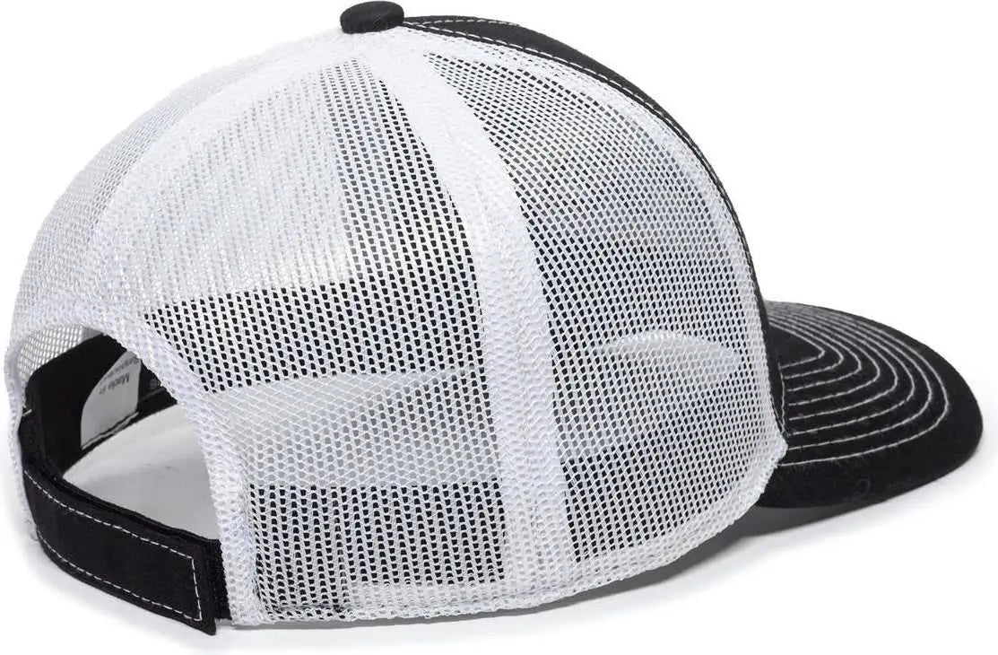 OC Sports BON-200 Bone Collection Mesh Back Cap - Black White - Black White / 6 7/8’’ - 7 1/2’’