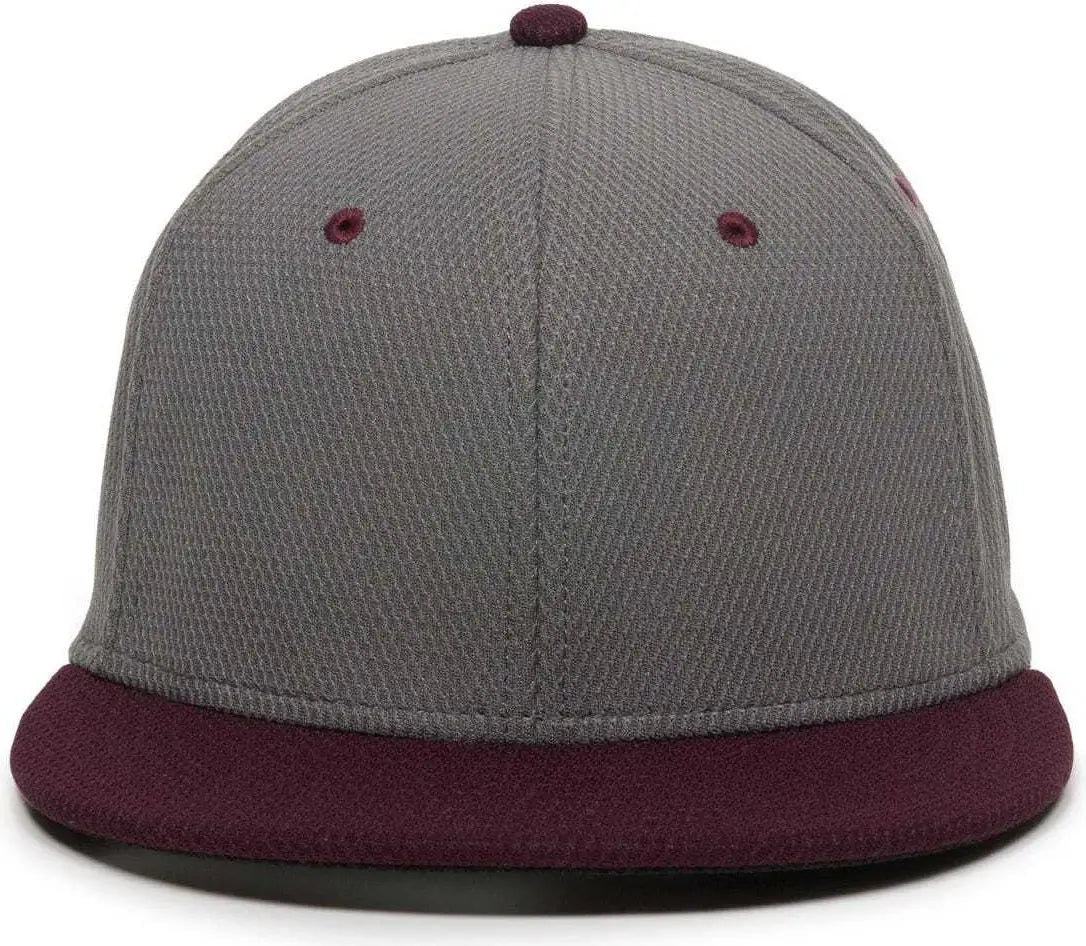 OC Sports CAGE25 Flexible Fitting Cap - Graphite Maroon
