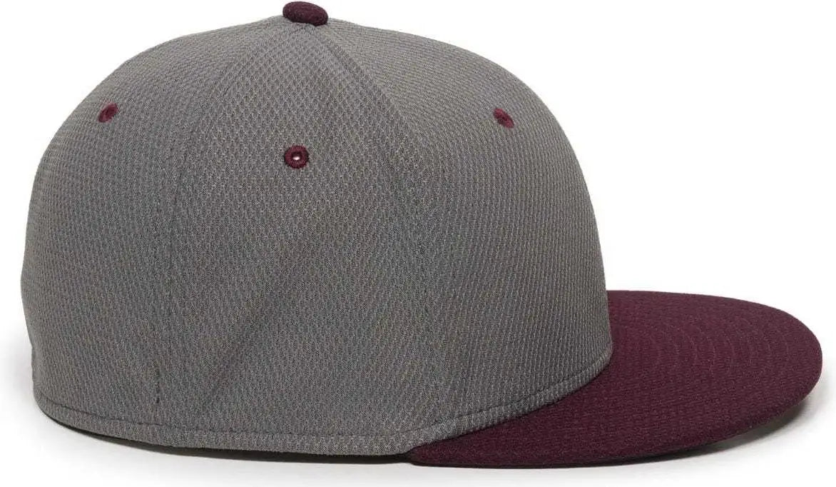 OC Sports CAGE25 Flexible Fitting Cap - Graphite Maroon
