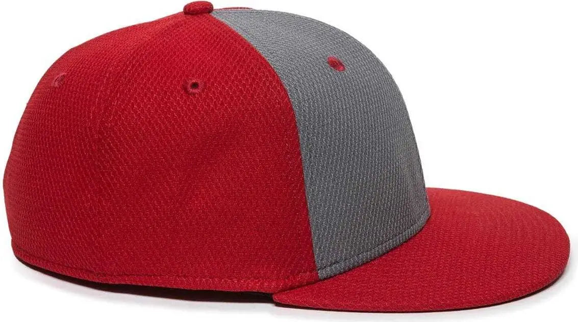 OC Sports CAGE25 Flexible Fitting Cap - Graphite Red Red