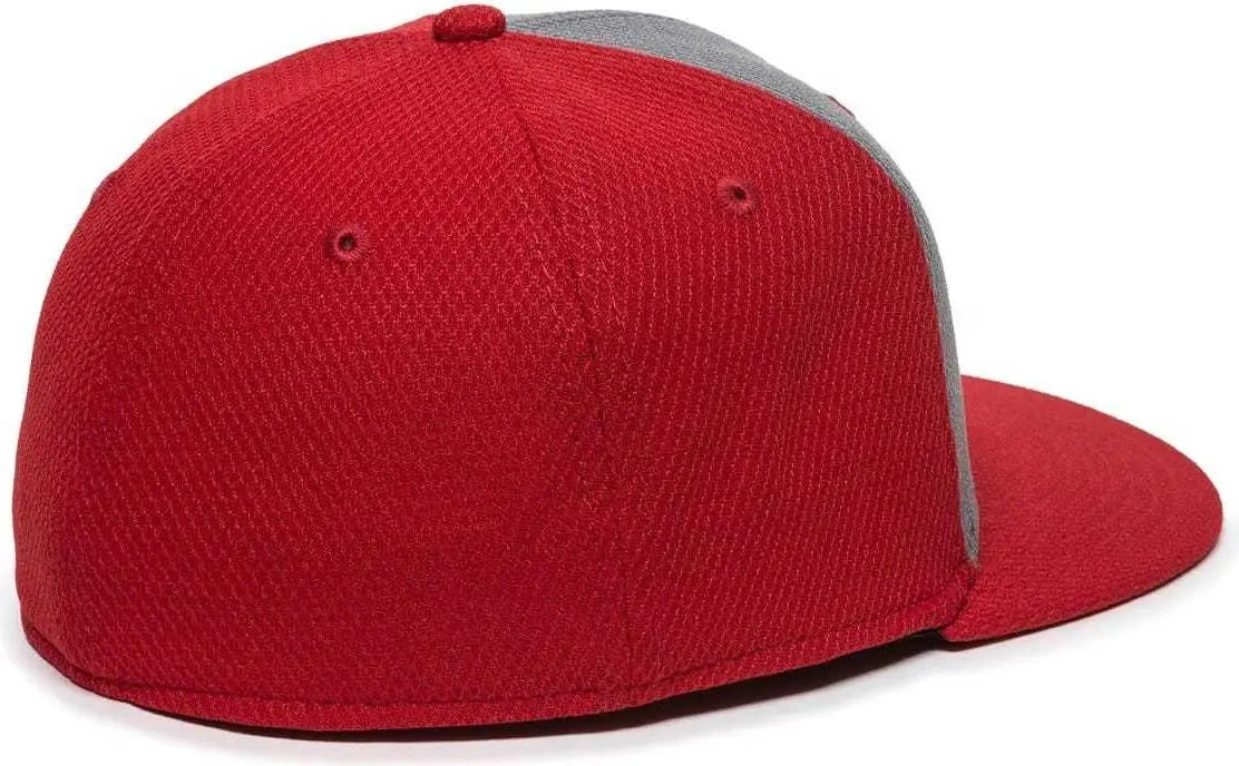 OC Sports CAGE25 Flexible Fitting Cap - Graphite Red Red