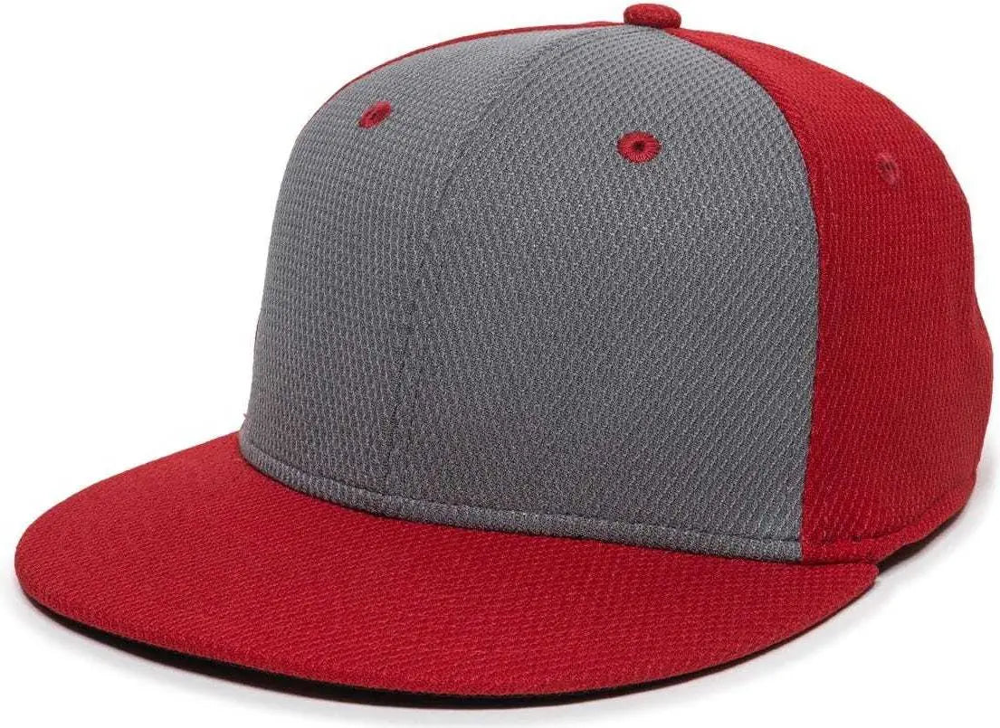 OC Sports CAGE25 Flexible Fitting Cap - Graphite Red Red
