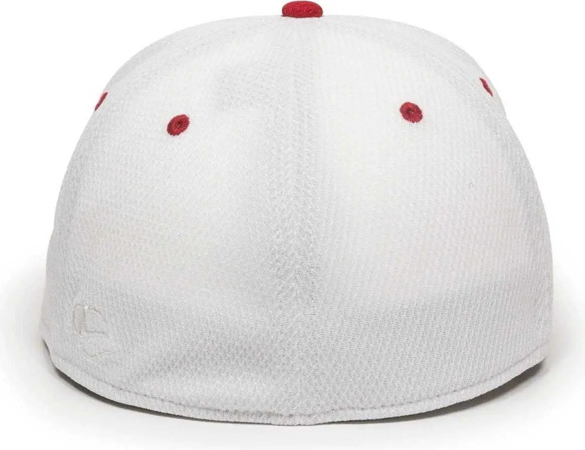 OC Sports CAGE25 Flexible Fitting Cap - White Red