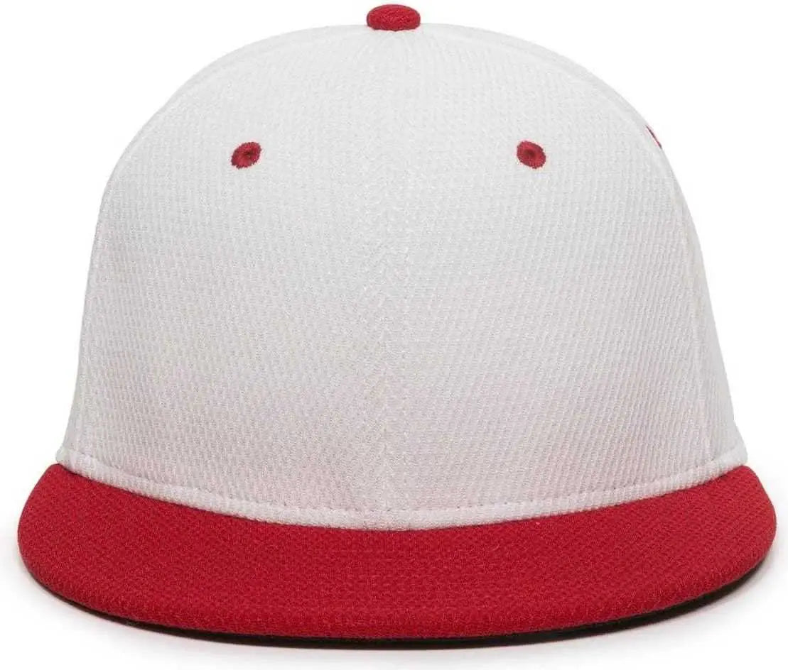 OC Sports CAGE25 Flexible Fitting Cap - White Red