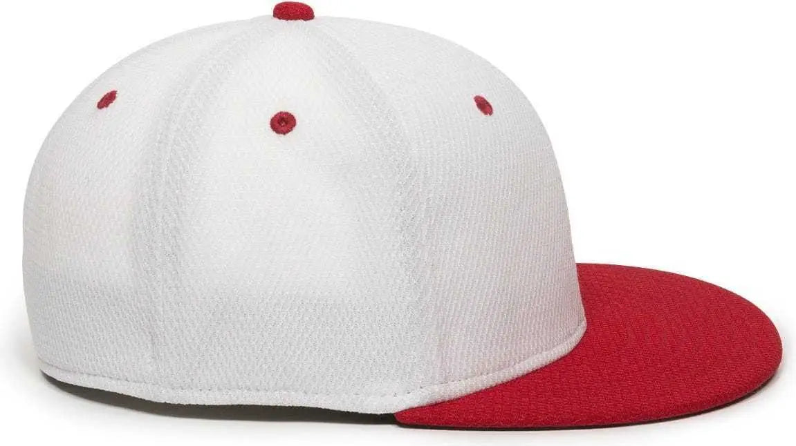 OC Sports CAGE25 Flexible Fitting Cap - White Red