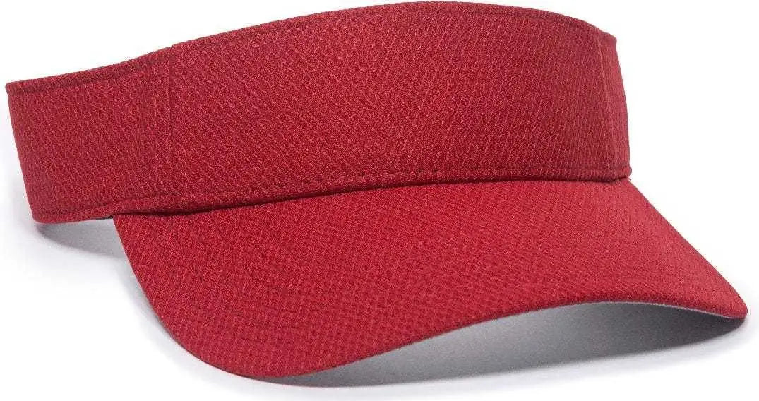 OC Sports CAGE75 Visor - Red - Red / 6 7/8’’ - 7 1/2’’