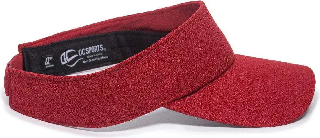 OC Sports CAGE75 Visor - Red - Red / 6 7/8’’ - 7 1/2’’