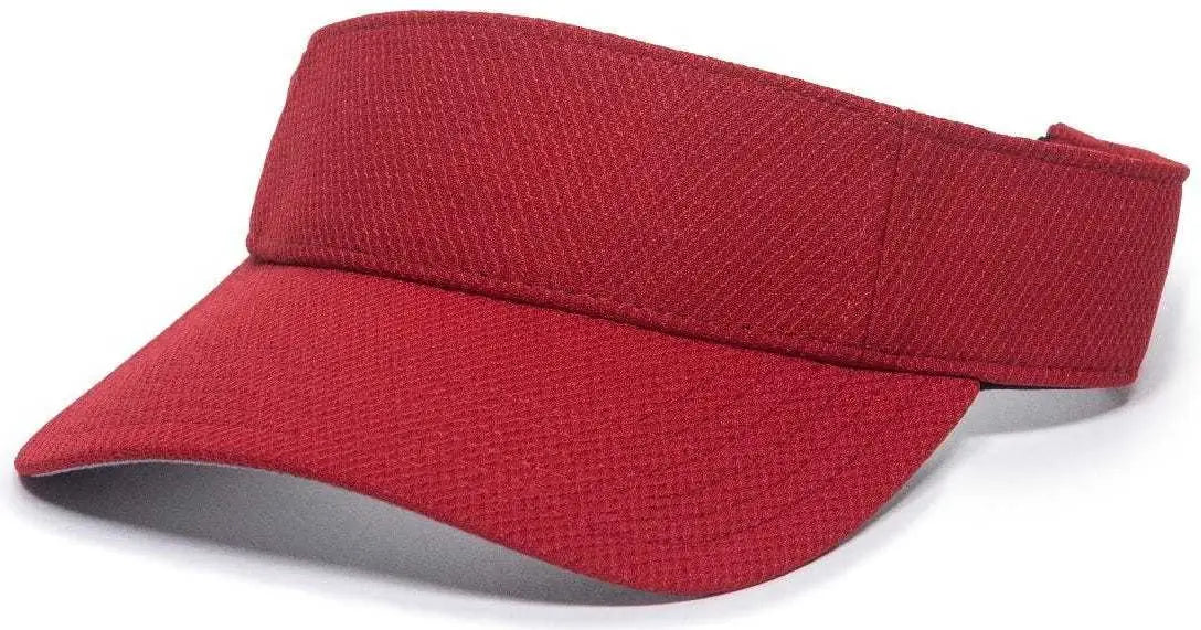 OC Sports CAGE75 Visor - Red - Red / 6 7/8’’ - 7 1/2’’