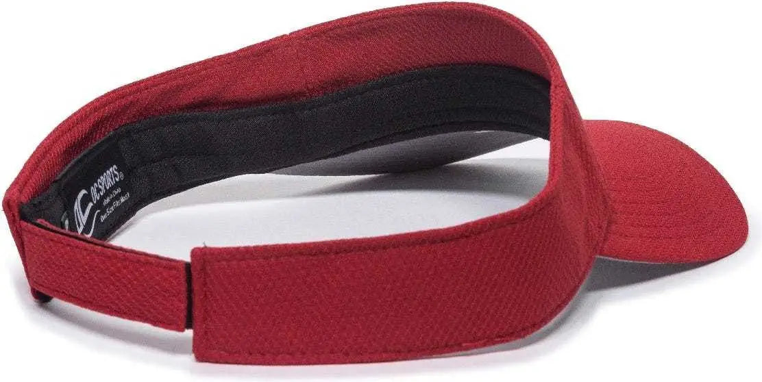 OC Sports CAGE75 Visor - Red - Red / 6 7/8’’ - 7 1/2’’