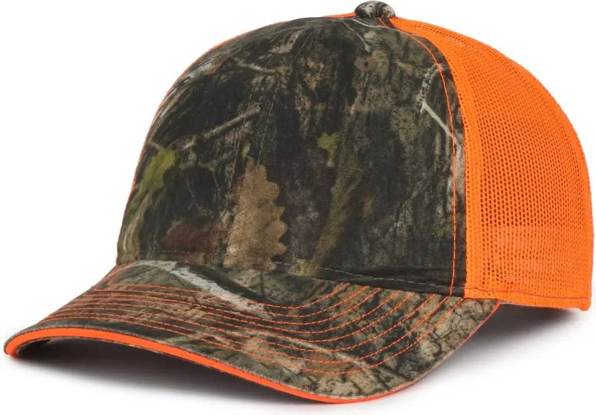 OC Sports CGWM-301 Adjustable Mesh Back Cap - Mossy Oak Country DNA Neon Orange - Mossy Oak Orange / OSFM