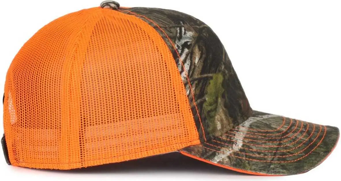 OC Sports CGWM-301 Adjustable Mesh Back Cap - Mossy Oak Country DNA Neon Orange - Mossy Oak Orange / OSFM