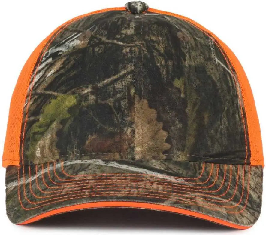 OC Sports CGWM-301 Adjustable Mesh Back Cap - Mossy Oak Country DNA Neon Orange - Mossy Oak Orange / OSFM