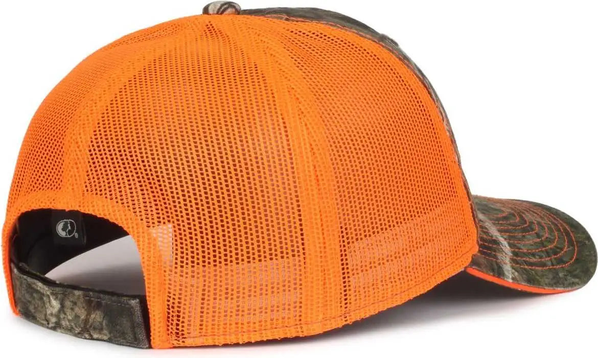 OC Sports CGWM-301 Adjustable Mesh Back Cap - Mossy Oak Country DNA Neon Orange - Mossy Oak Orange / OSFM
