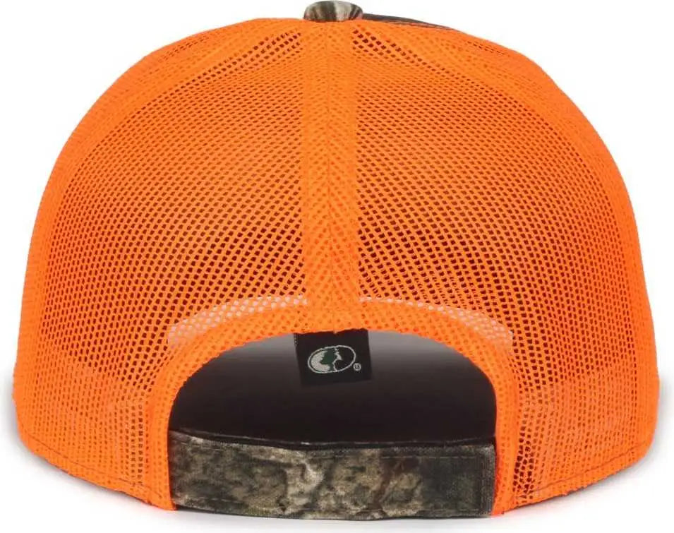 OC Sports CGWM-301 Adjustable Mesh Back Cap - Mossy Oak Country DNA Neon Orange - Mossy Oak Orange / OSFM