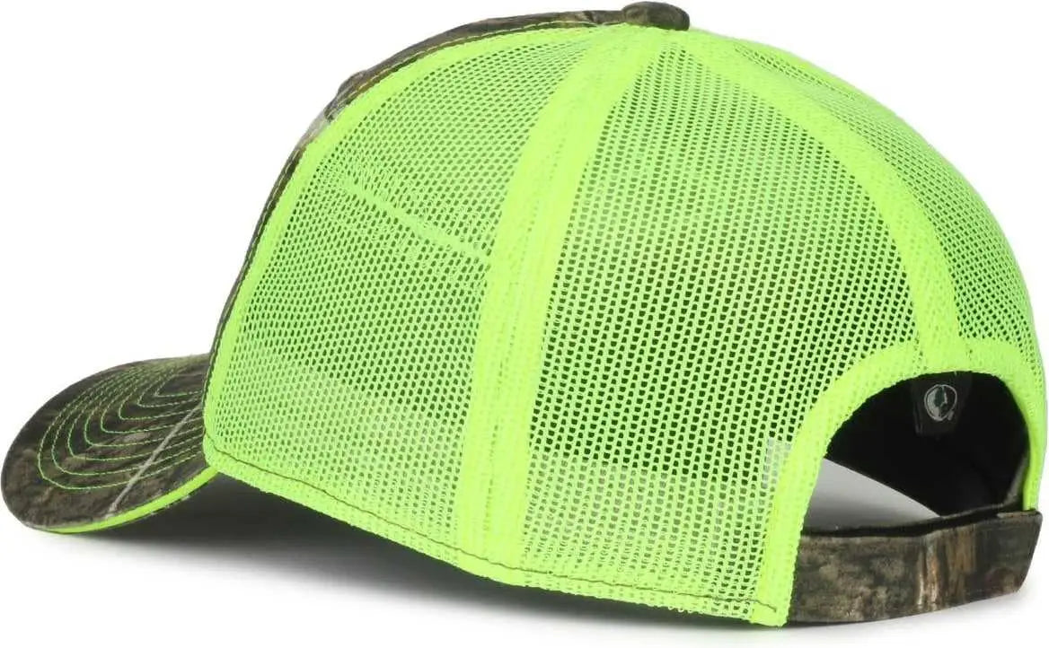 OC Sports CGWM-301 Adjustable Mesh Back Cap - Mossy Oak Country DNA Neon Yellow - Mossy Oak Yellow / OSFM