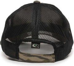OC Sports CGWM-301 Adjustable Mesh Back Cap - Mossy Oak Original Bottomland Black - Mossy Oak Original Bottomland Black