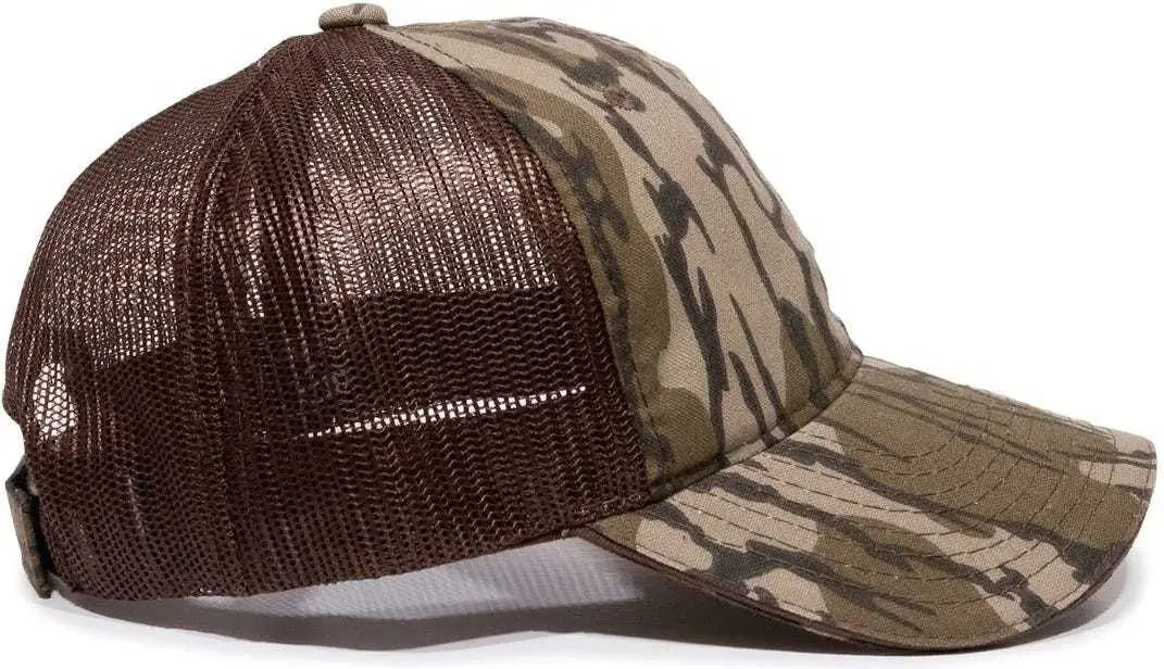 OC Sports CGWM-301 Adjustable Mesh Back Cap - Mossy Oak Original Bottomland Brown - Mossy Oak Original Bottomland Brown
