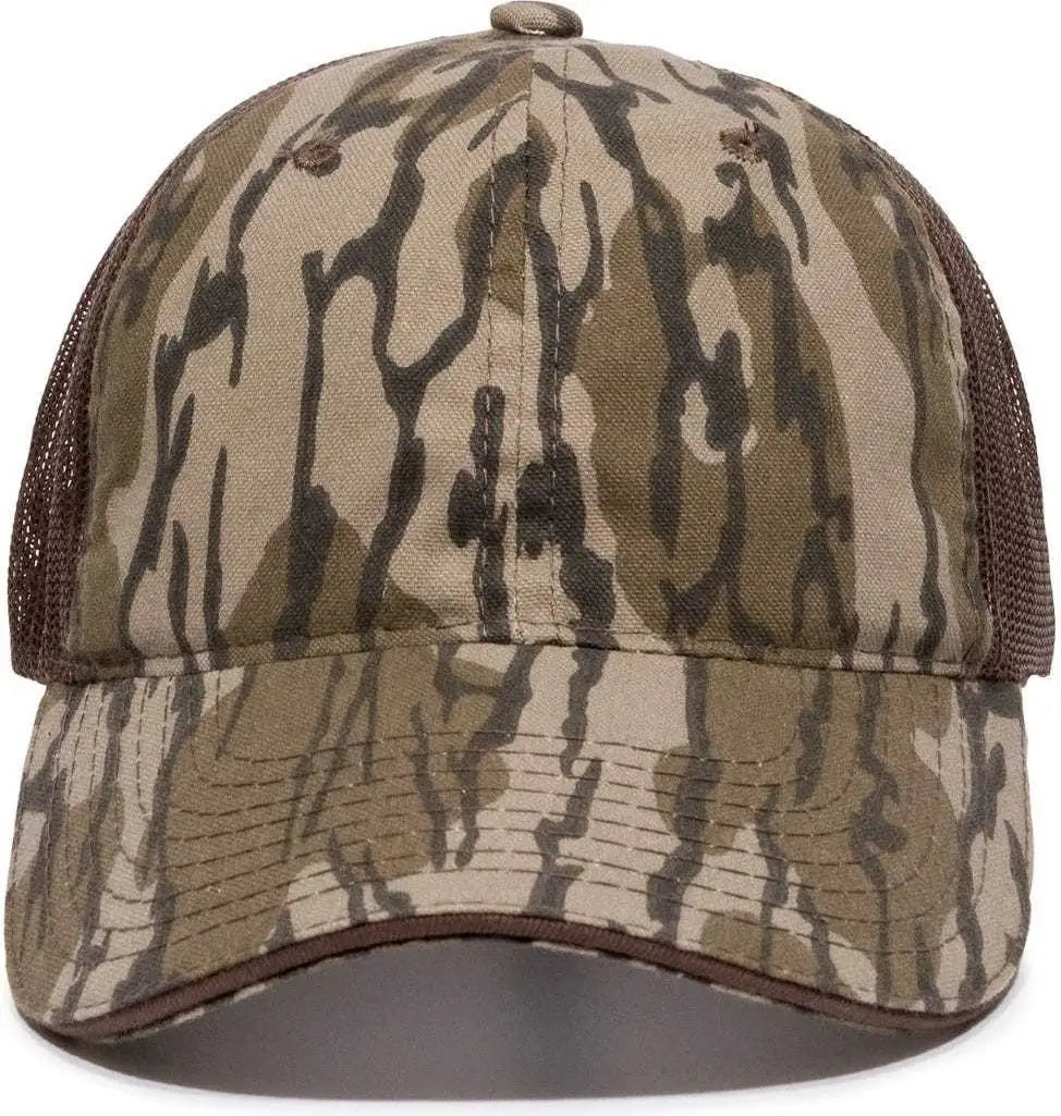 OC Sports CGWM-301 Adjustable Mesh Back Cap - Mossy Oak Original Bottomland Brown - Mossy Oak Original Bottomland Brown
