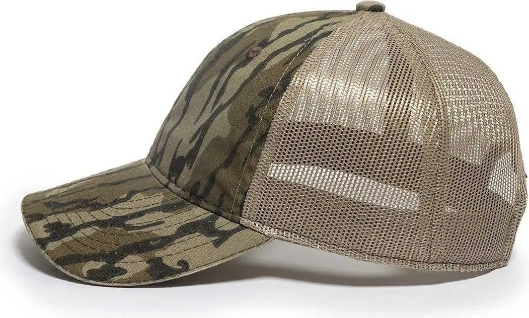 OC Sports CGWM-301 Adjustable Mesh Back Cap - Mossy Oak Original Bottomland Khaki - Mossy Oak Khaki / OSFM