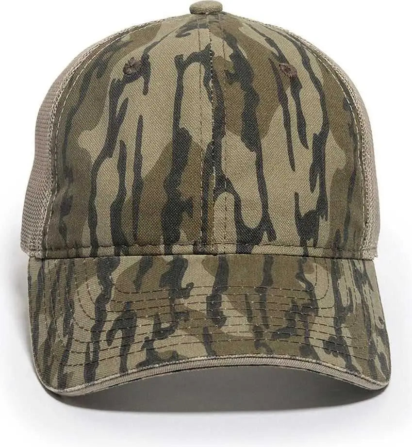 OC Sports CGWM-301 Adjustable Mesh Back Cap - Mossy Oak Original Bottomland Khaki - Mossy Oak Khaki / OSFM