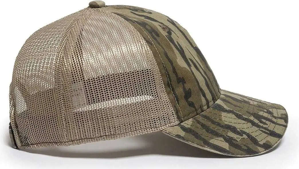 OC Sports CGWM-301 Adjustable Mesh Back Cap - Mossy Oak Original Bottomland Khaki - Mossy Oak Khaki / OSFM