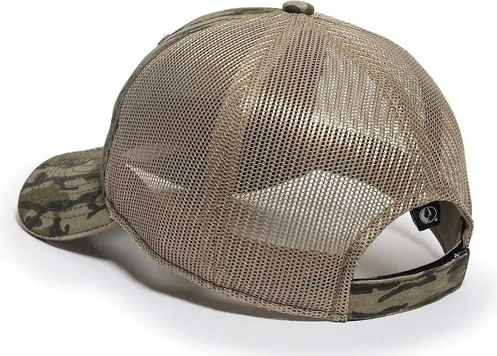 OC Sports CGWM-301 Adjustable Mesh Back Cap - Mossy Oak Original Bottomland Khaki - Mossy Oak Khaki / OSFM
