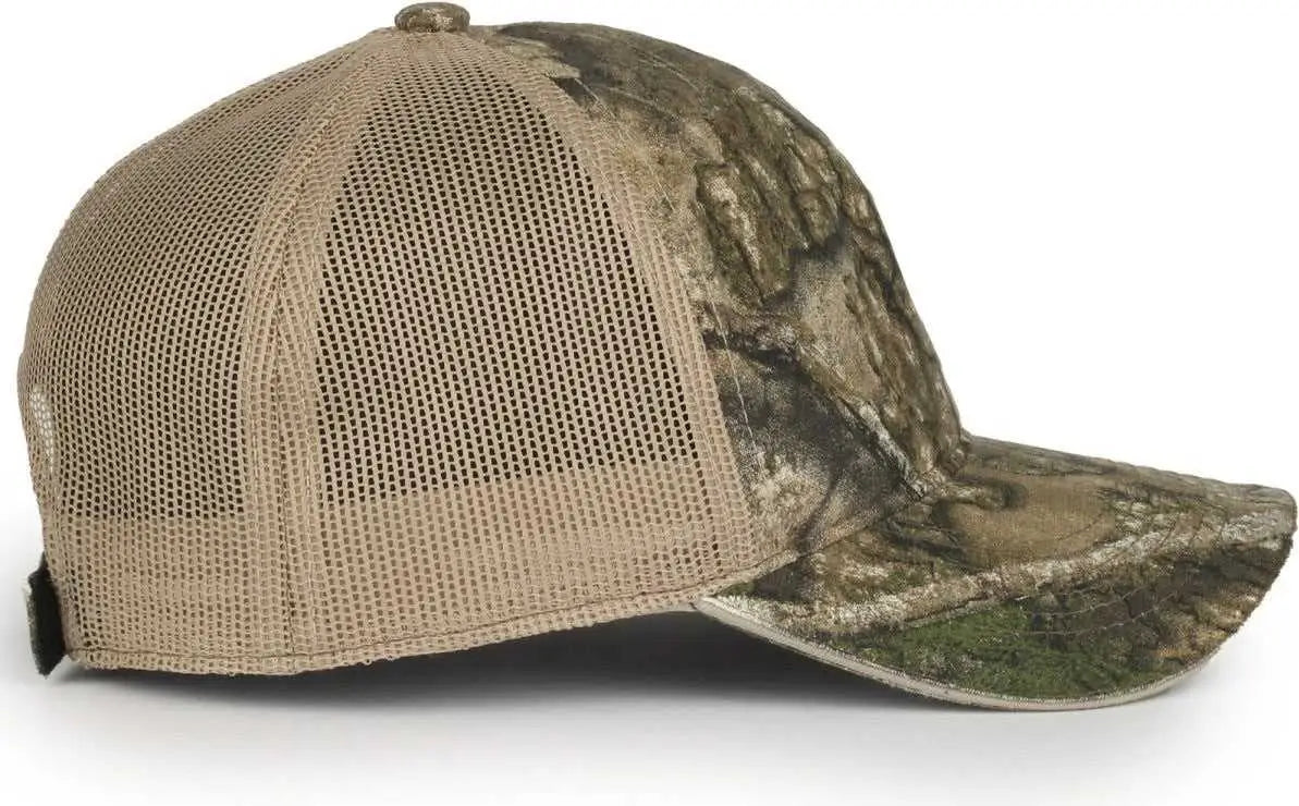 OC Sports CGWM-301 Adjustable Mesh Back Cap - Realtree APX Khaki - Realtree Khaki / OSFM